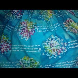 Girl’s Pa’u Hula Skirt Tie-Dye blue/Floral Print